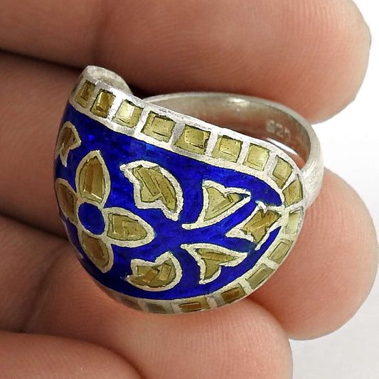 High Work Quality 925 Sterling Silver Enamel Ring De gros