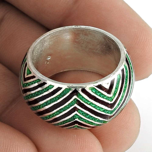 Great 925 Sterling Silver Enamel Ring