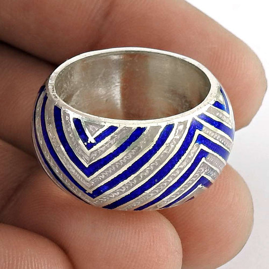 Ornate 925 Sterling Silver Enamel Ring Fournisseur