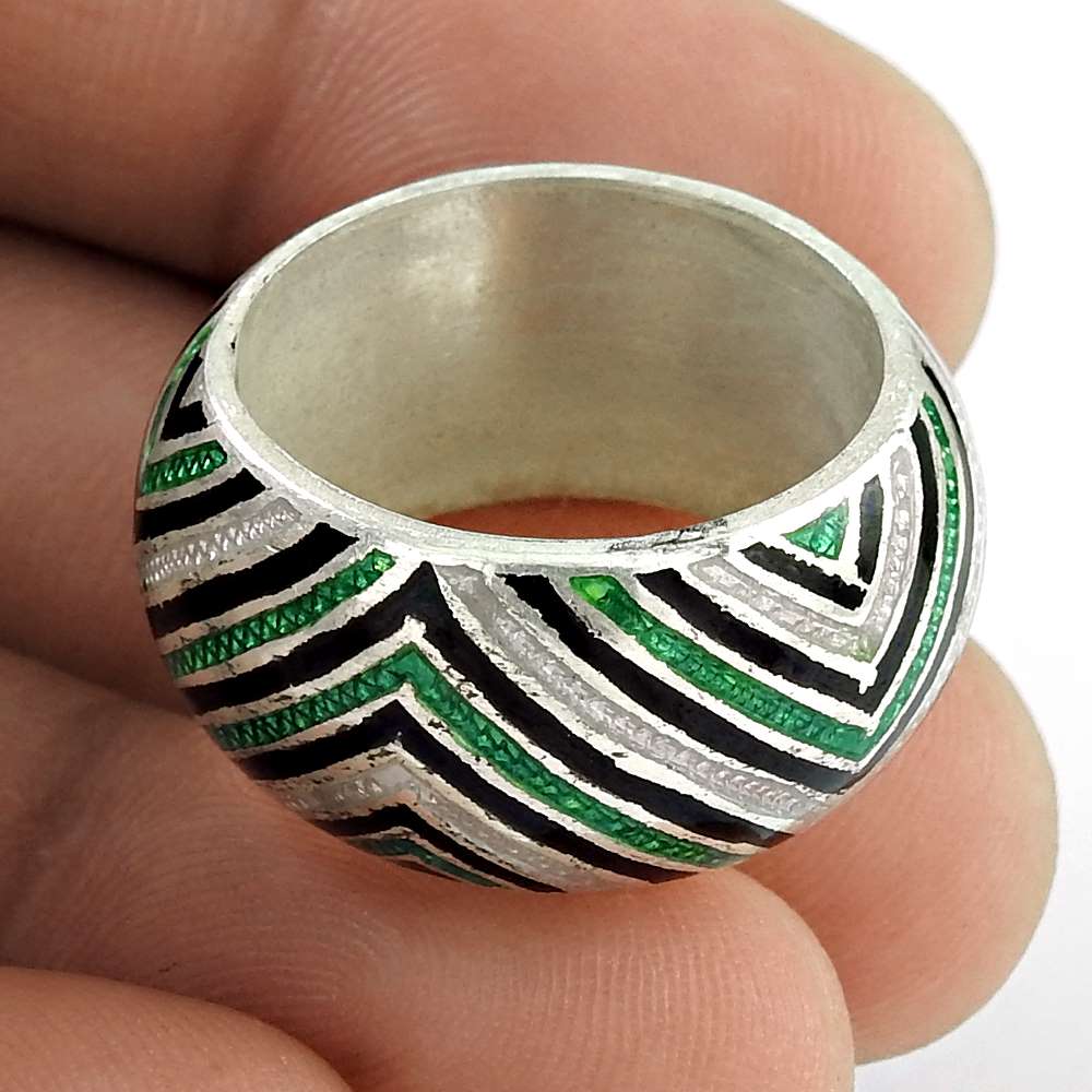 First Sight 925 Sterling Silver Enamel Ring