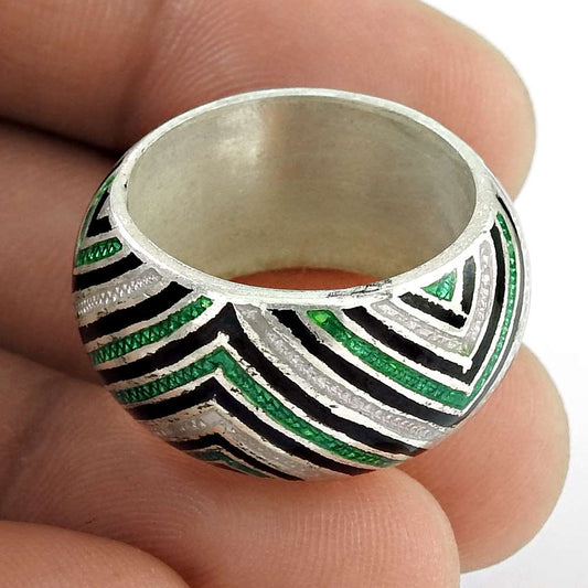 First Sight 925 Sterling Silver Enamel Ring