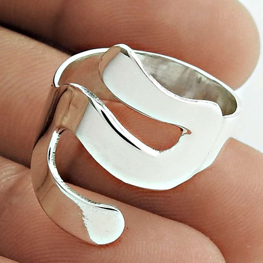 Handmade Christmas Gift Jewelry 925 Solid Sterling Silver Ring Size 8 L1