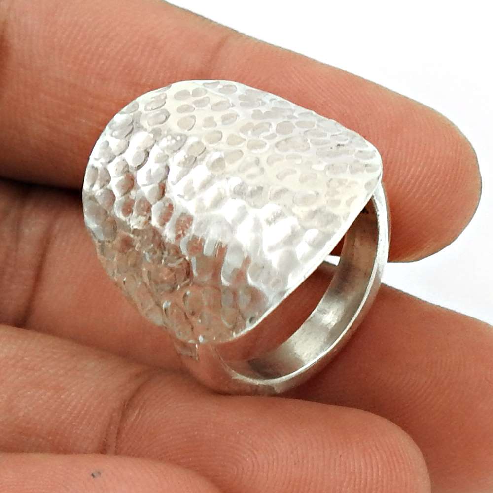 Artisan 925 Solid Sterling Silver Jewelry Band Tribal Ring N1