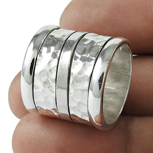 Artisan 925 Solid Sterling Silver Jewelry Spinner Ring Size 5 D1