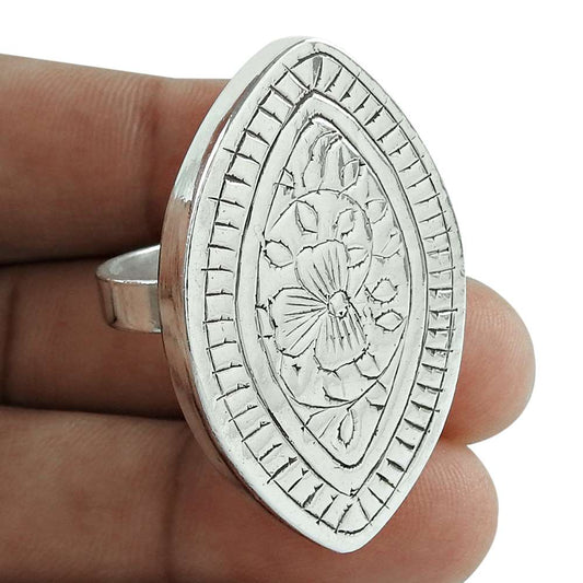 Statement Ring Size 8 925 Solid Sterling Silver Handmade Jewelry N7