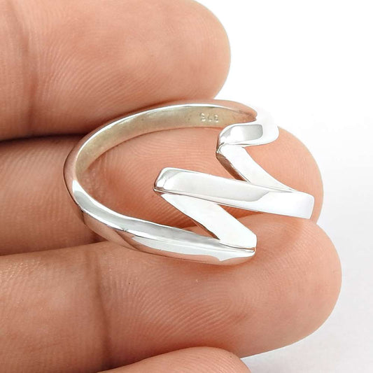 Handmade Jewelry 925 Solid Sterling Silver Statement Stylish Ring Size 8.5 G24