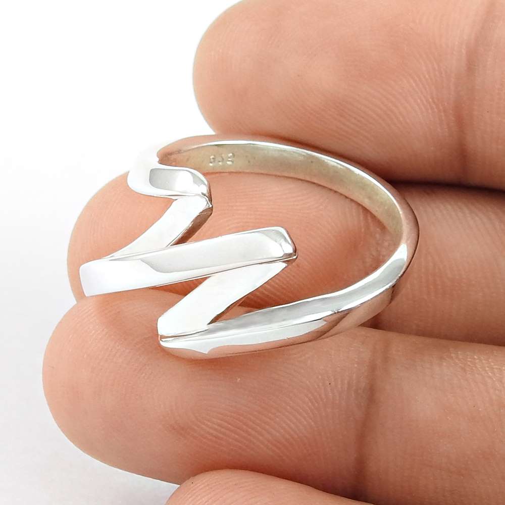 Handmade Jewelry 925 Solid Sterling Silver Statement Stylish Ring Size 8.5 G24
