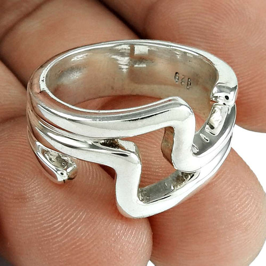 Jewelry 925 Solid Sterling Silver Statement Vintage Look Ring Size 6.5 F84