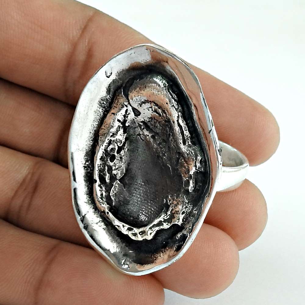 Oxidised 925 Sterling Silver Trendy Ring
