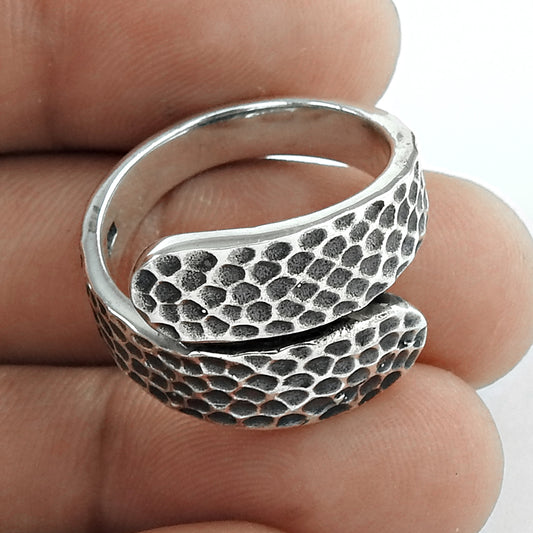 HANDMADE 925 Solid Sterling Silver Jewelry Unique Ring Size 8.5 B51