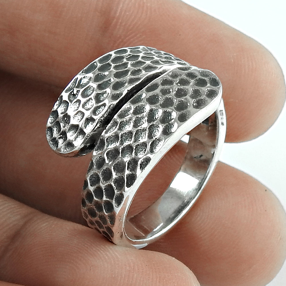 HANDMADE 925 Solid Sterling Silver Jewelry Unique Ring Size 8.5 B51