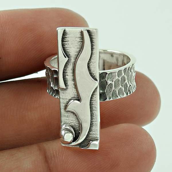 Women Gift Geometric Ring 925 Sterling Silver HANDMADE Jewelry E8