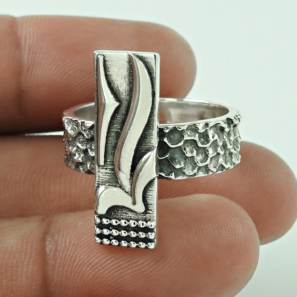 HANDMADE 925 Solid Sterling Silver Jewelry Geometric Ring B55