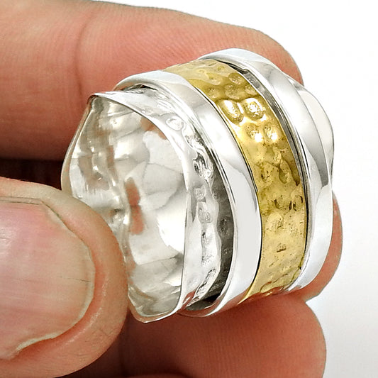 Beautiful Solid 925 Sterling Silver Spinner Ring Antique Jewelry E95