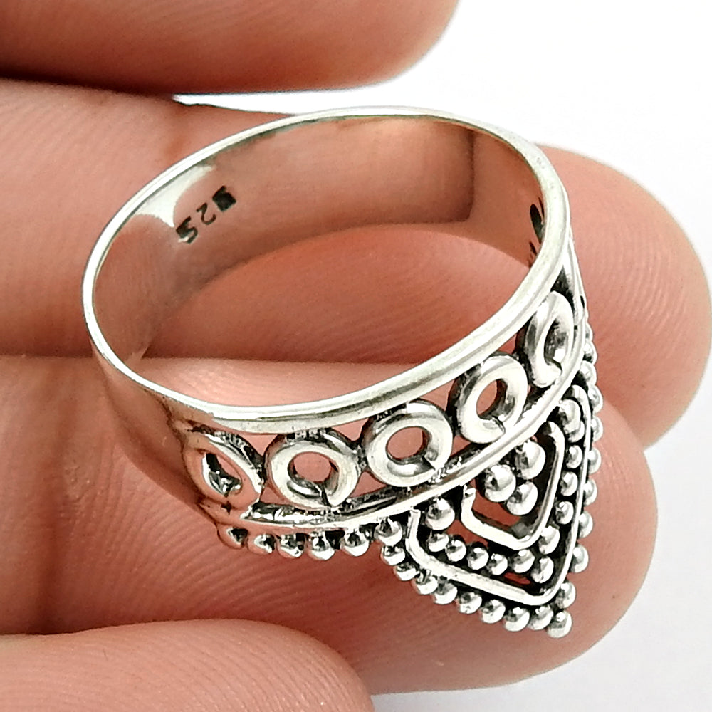 Solid 925 Sterling Silver Crown Ring Traditional Jewelry L71