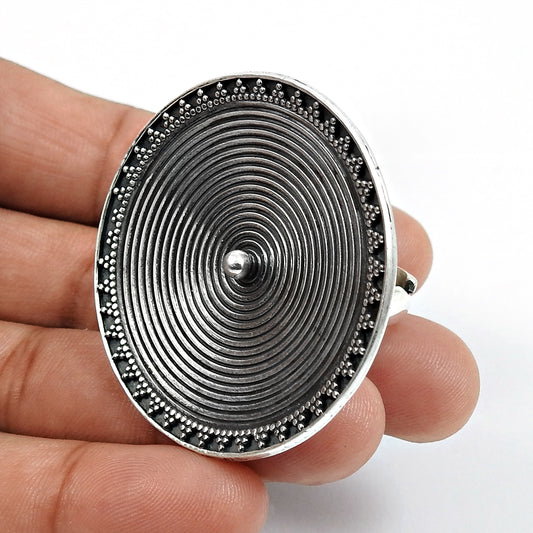 Solid 925 Sterling Silver Adjustable Ring Handmade Indian Jewelry N72