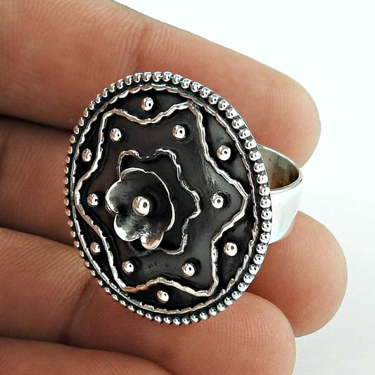 Mystic Princess Flower Design 925 Silver Ring