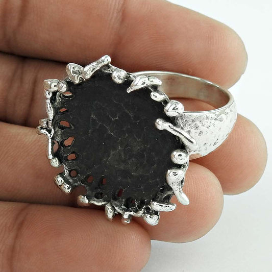 Charming Oxidised Sterling Silver Handmade Ring