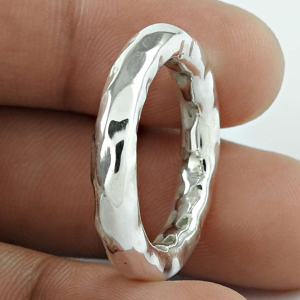 Band Ring Size 5.5 925 Solid Sterling Silver Handmade Indian Jewelry W62