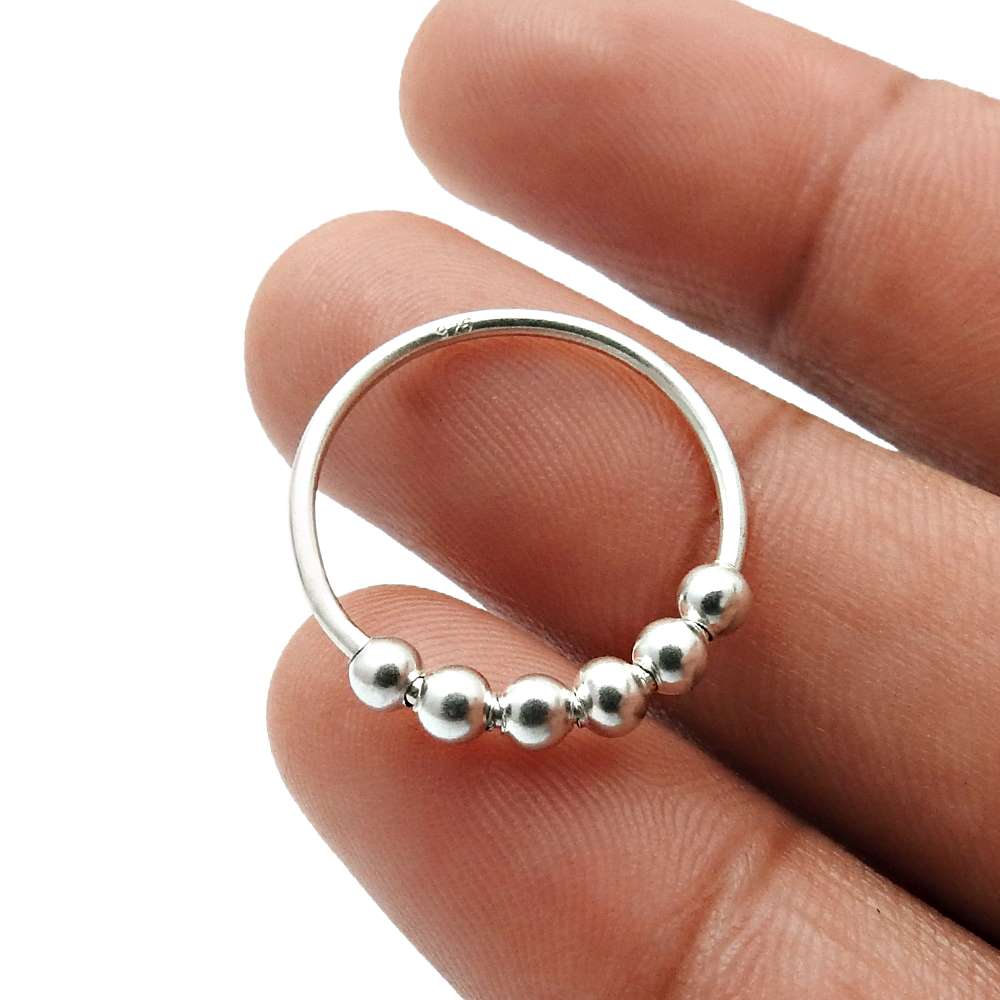 HANDMADE 925 Solid Sterling Silver Jewelry Ring Size 5 B56