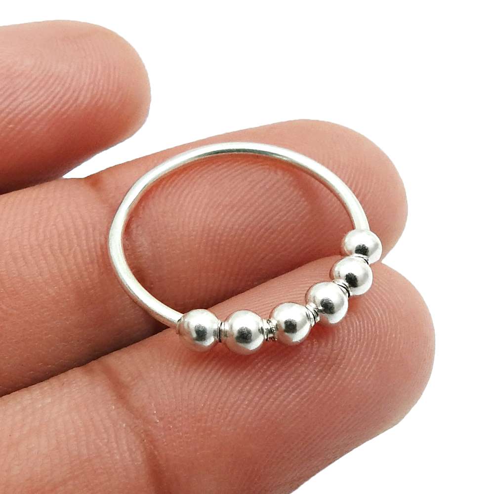 HANDMADE 925 Solid Sterling Silver Jewelry Ring Size 5 B56