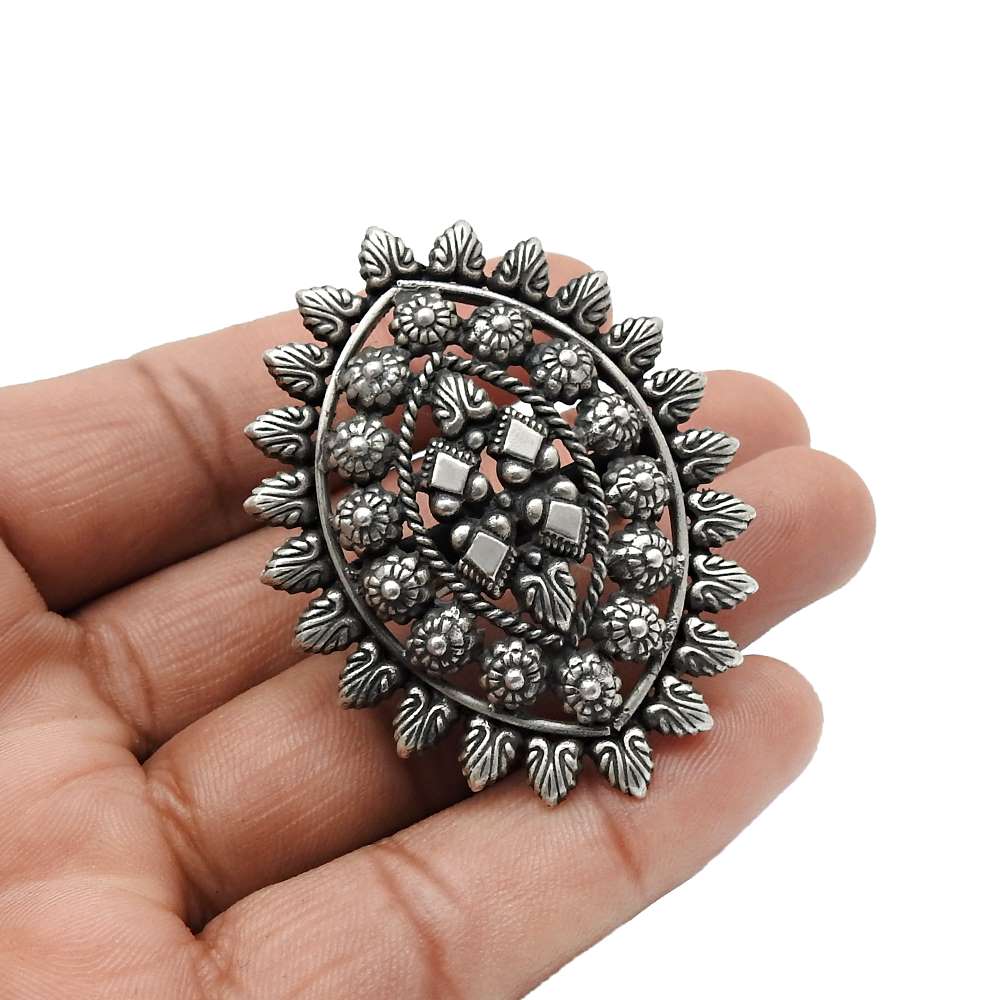 925 Sterling Silver HANDMADE Jewelry Antique Look Ring Size 8 Q1