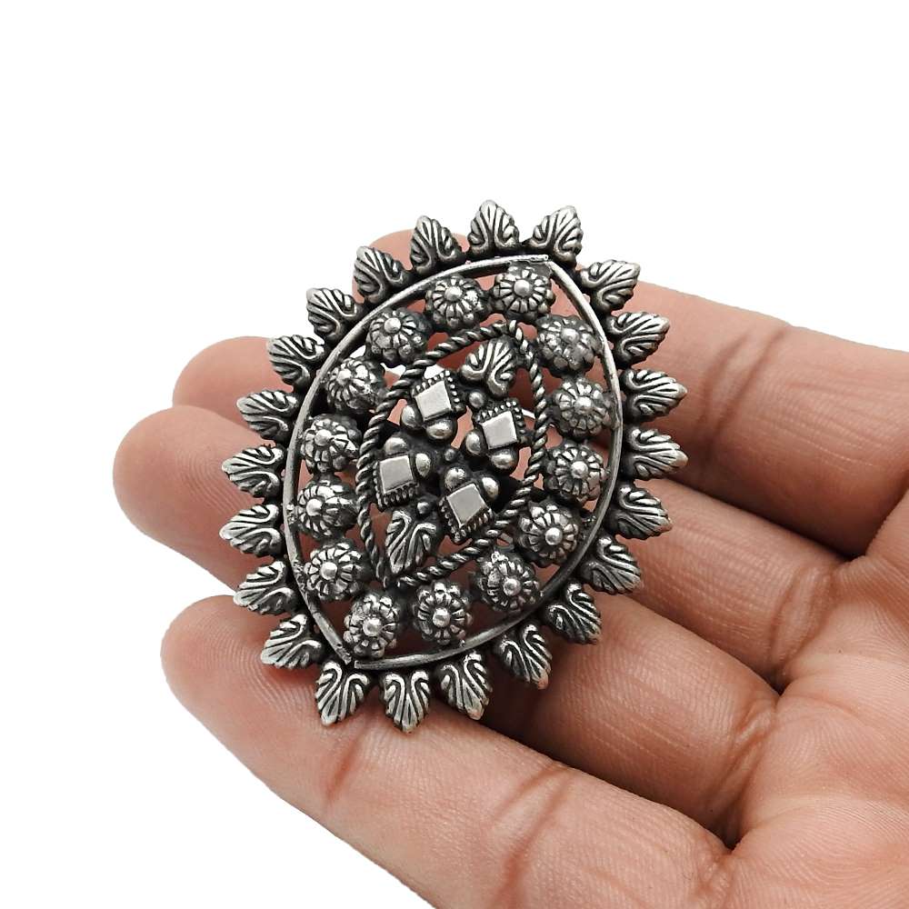 925 Sterling Silver HANDMADE Jewelry Antique Look Ring Size 8 Q1