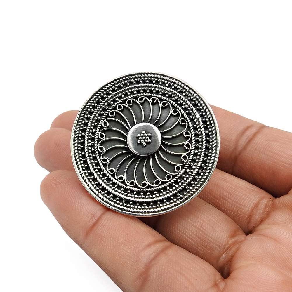 Antique Ring Size 8 925 Solid Sterling Silver HANDMADE Indian Jewelry S26