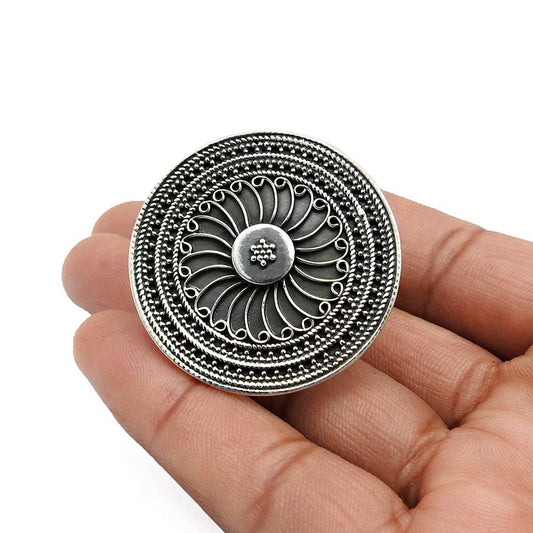 Antique Ring Size 8 925 Solid Sterling Silver HANDMADE Indian Jewelry S26