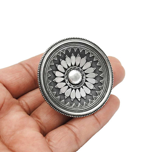 925 Sterling Silver HANDMADE Jewelry Antique Ring Size 8 V26